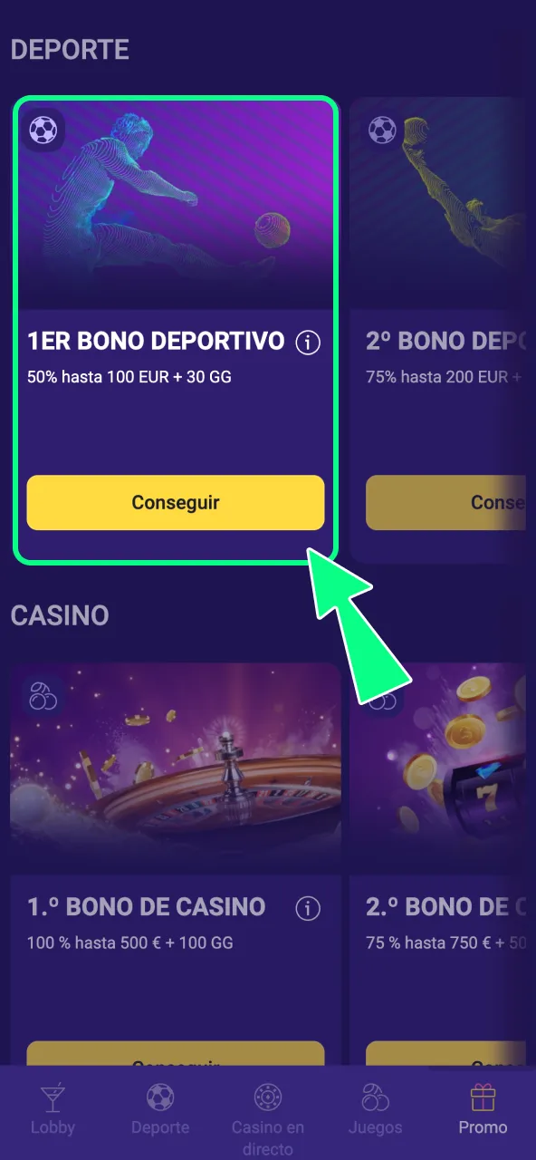 Activa la Freebet de IgoBet ingresando el código durante tu depósito.