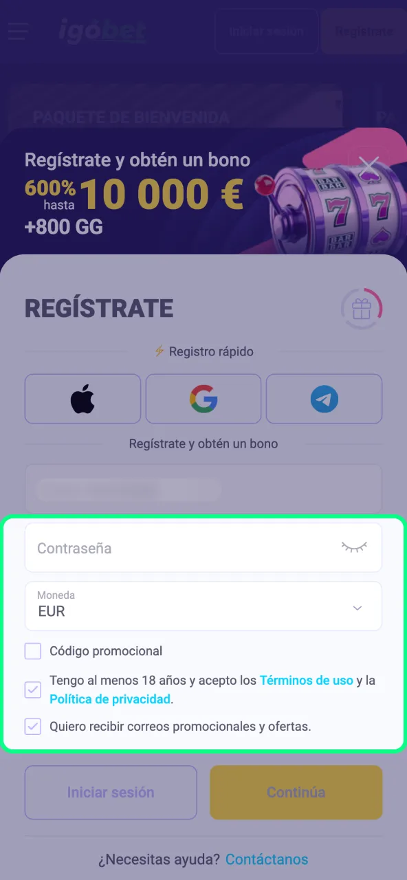 Genera una contraseña segura para tu acceso en IgoBet.