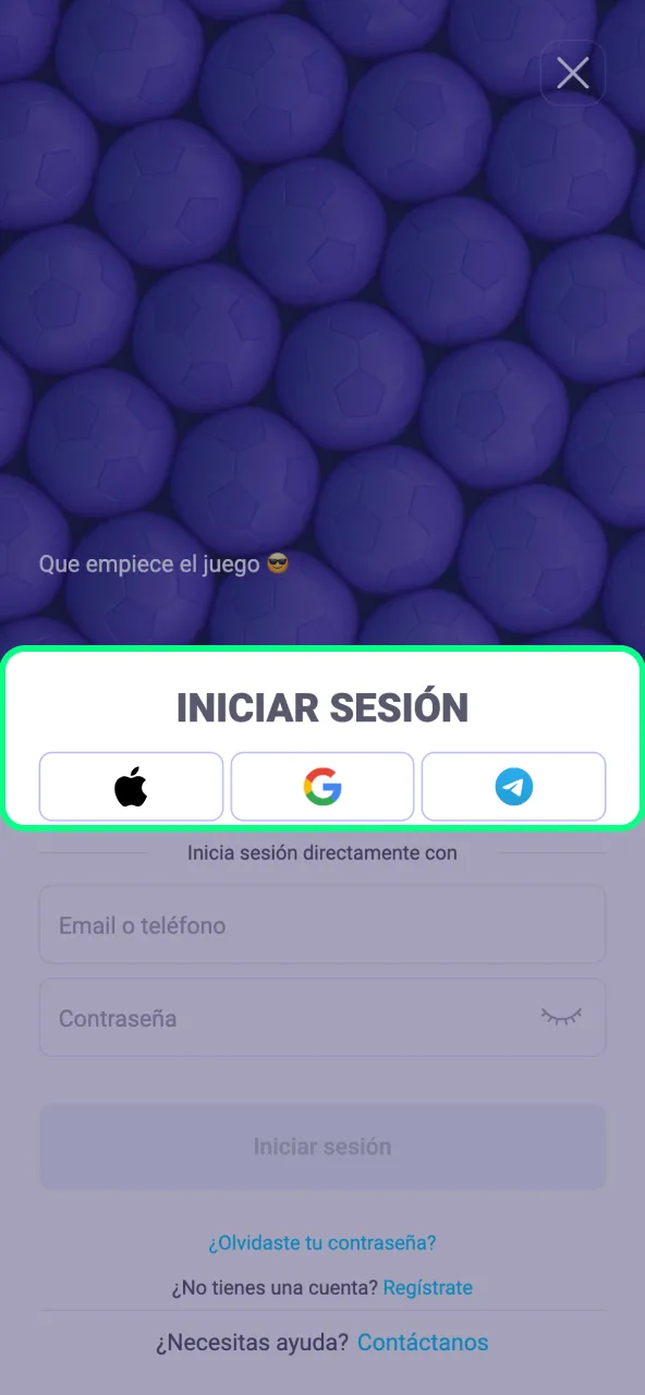 Selecciona la forma de acceso que mejor se adapte en IgoBet.