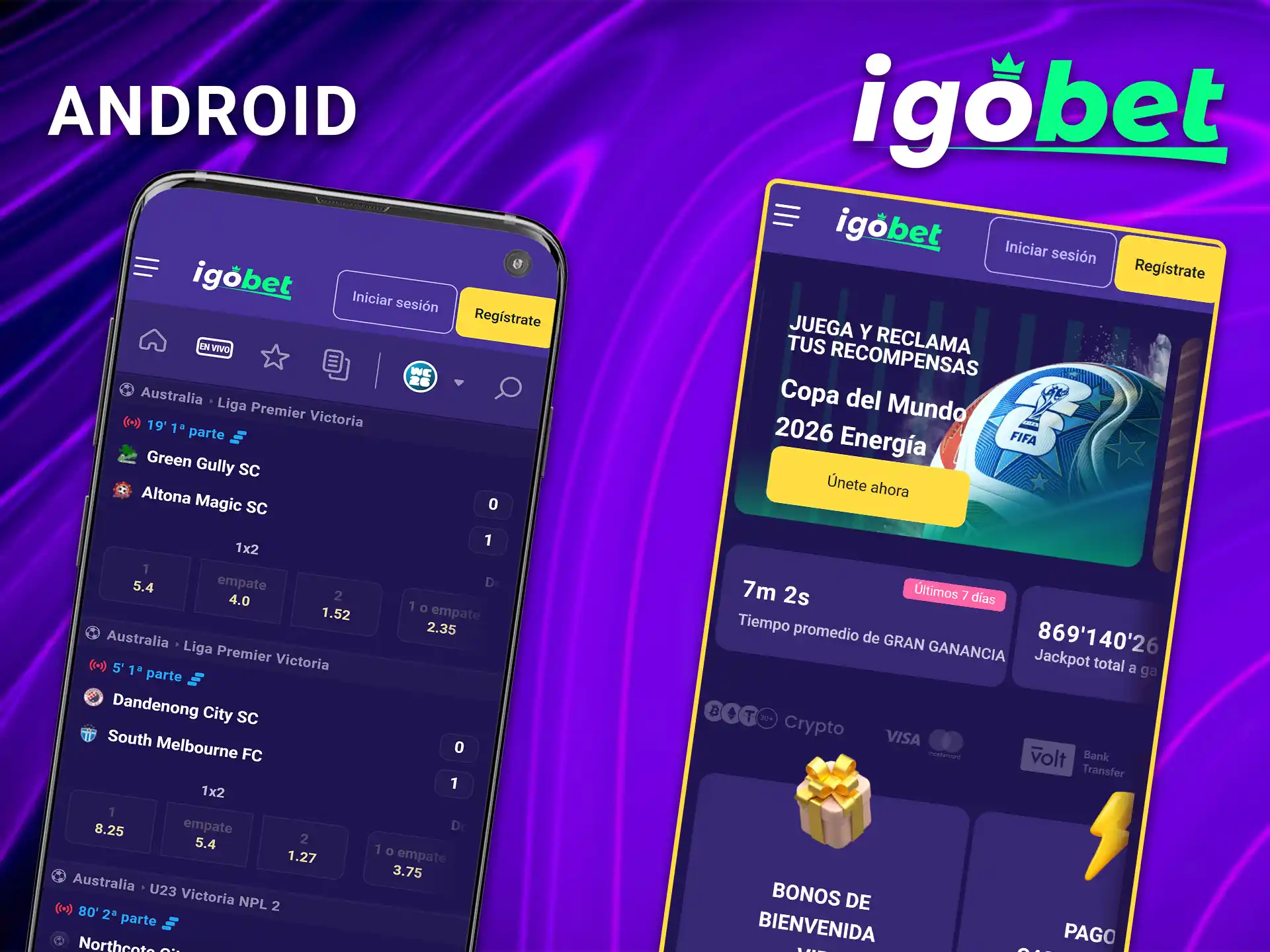 Descarga la práctica aplicación de IgoBet para Android.