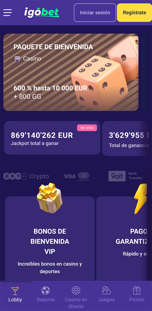Descarga la aplicación IgoBet para iOS o Android.