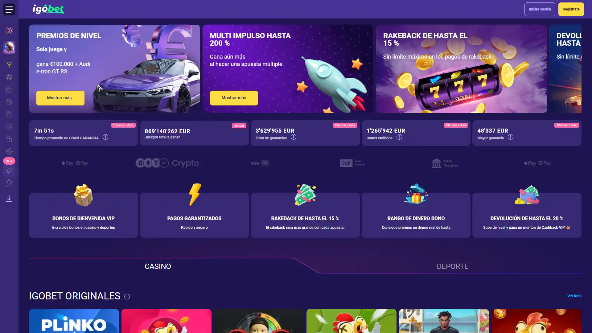Apuesta por los deportes más populares y disfruta de los juegos de casino en IgoBet.