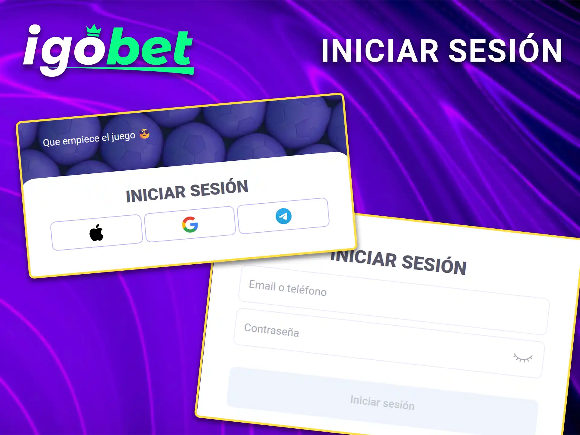 Ingrese sus credenciales de usuario y accede a tu cuenta IgoBet.