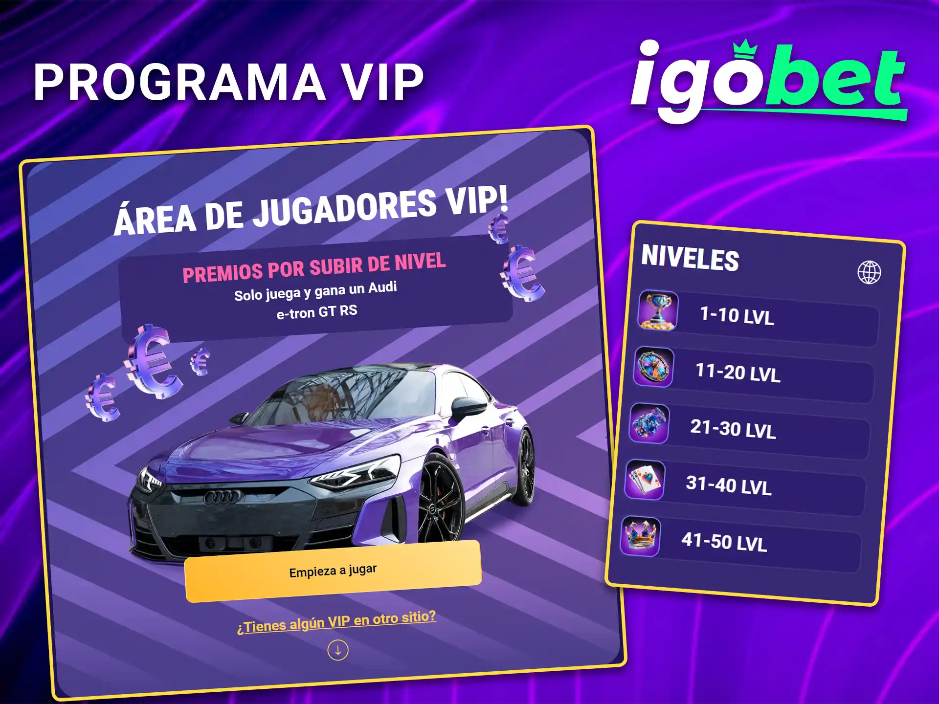 Consiga recompensas exclusivas ascendiendo en el programa vip de IgoBet.