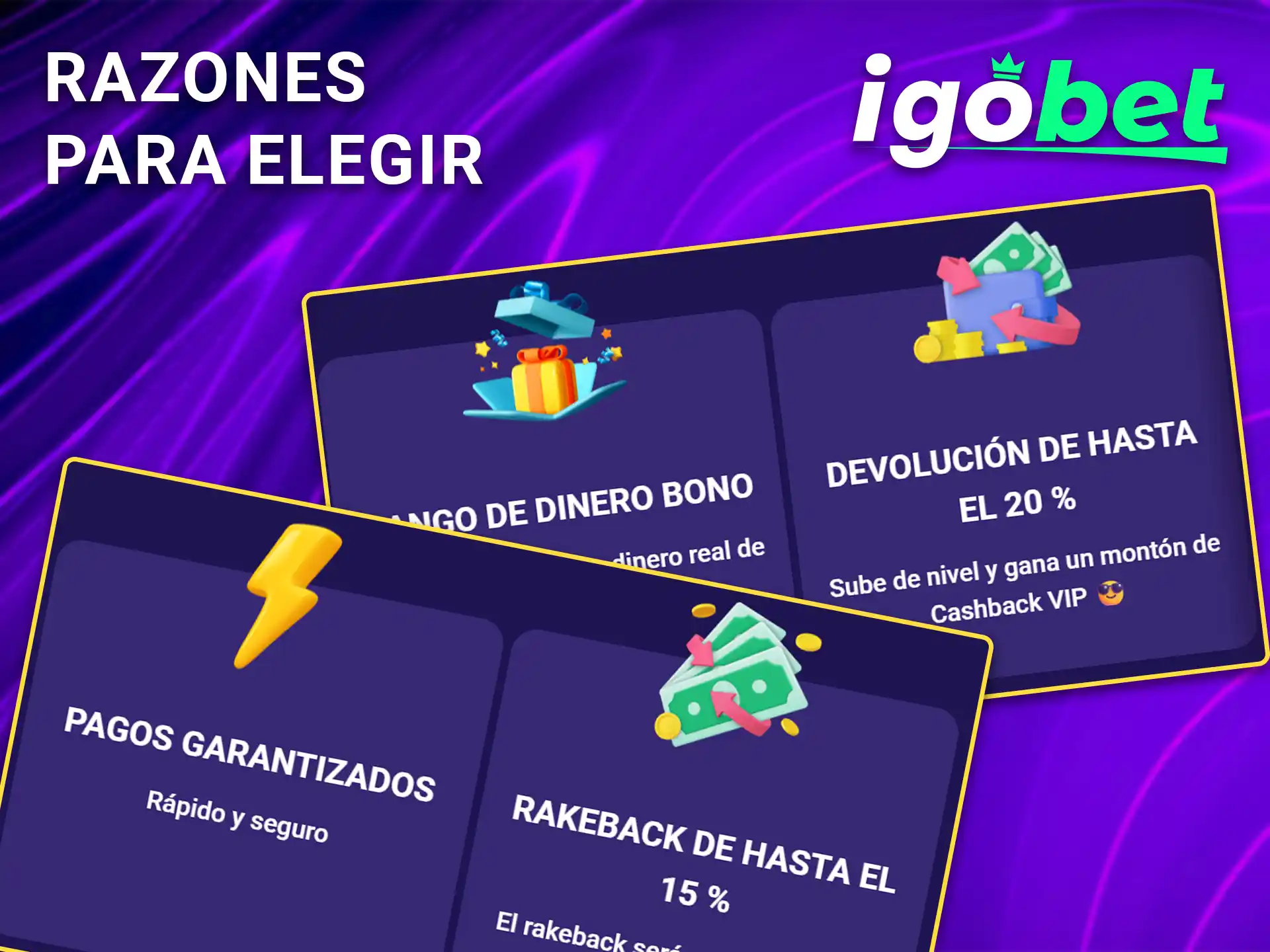 Conozca los beneficios principales y las razones para elegir IgoBet.