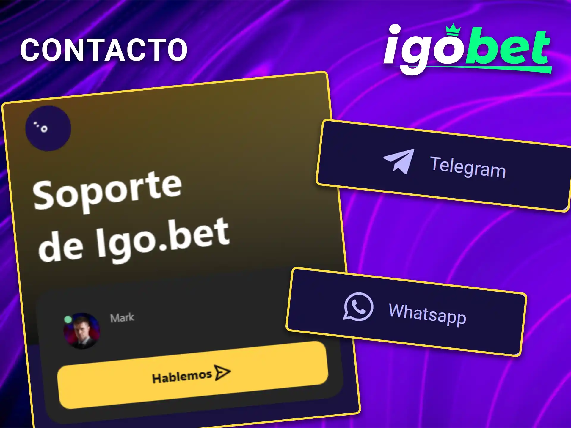 Comuníquese con los operadores mediante los canales de contacto y atención al cliente de IgoBet.